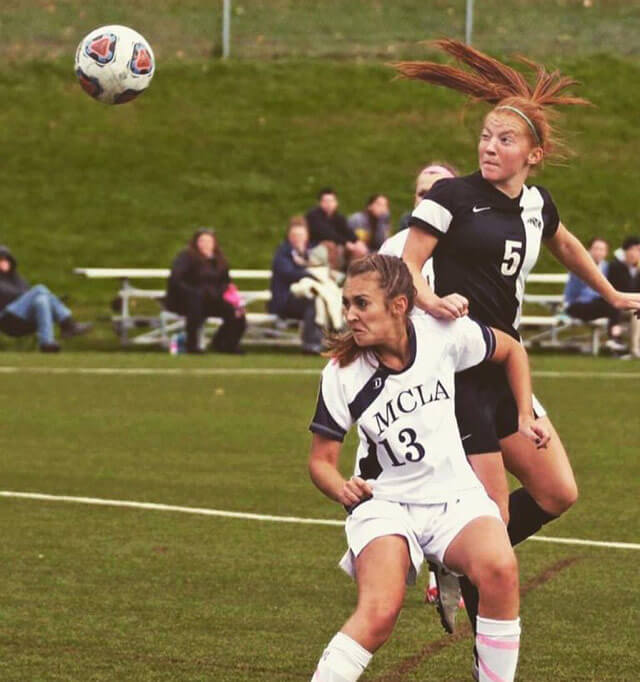 Brooke playing soccer