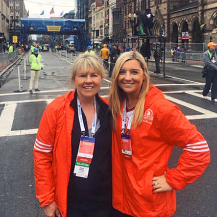 At the Boston Marathon Finish Line